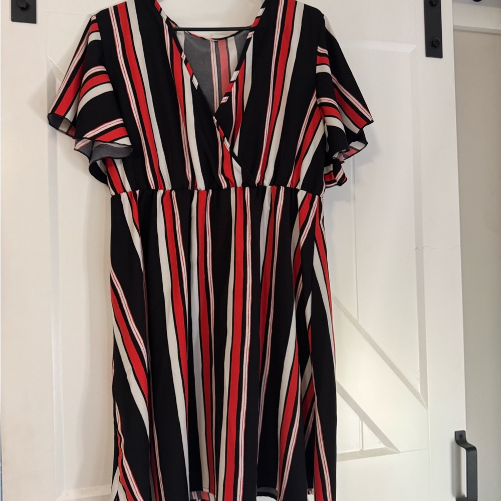 Striped Black and Red Women's Dress